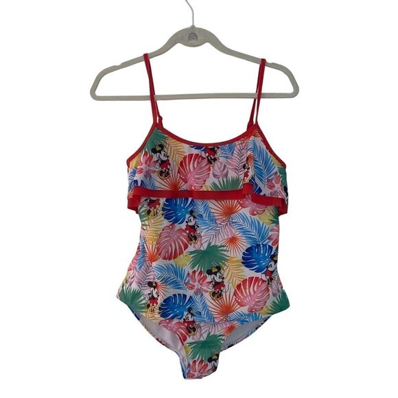 Disney Womens Swimsuit Size Large Multicolor Minnie Mouse Tropical One Piece - Picture 10 of 11